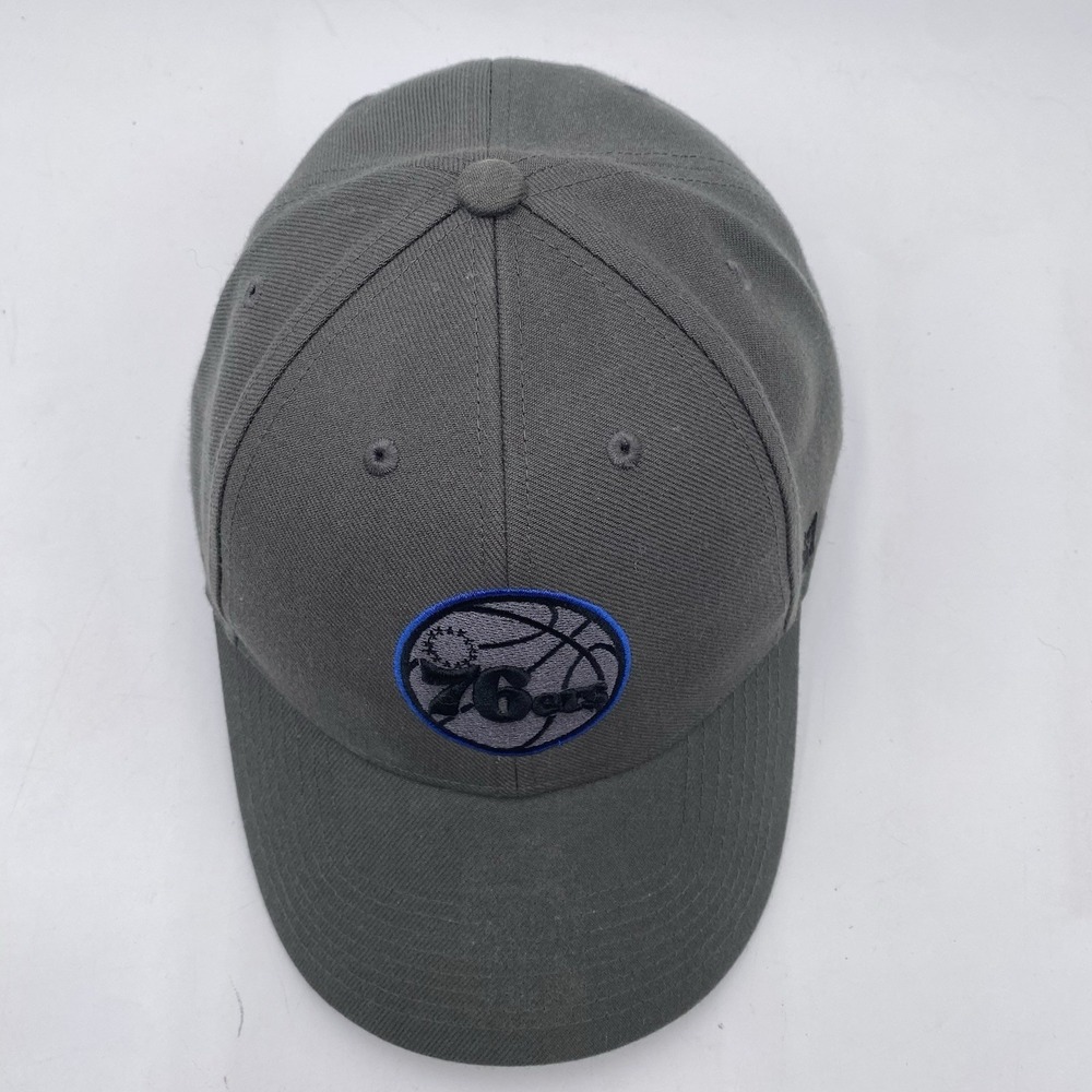 Philadelphia 76ers Hat 47 Brand MVP Gray Strapback Adjustable Black Cleaned - Picture 4 of 11